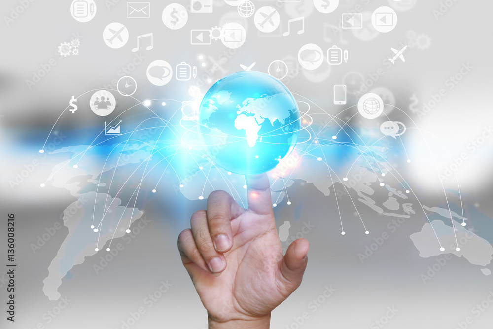 World connected.Social media concept.