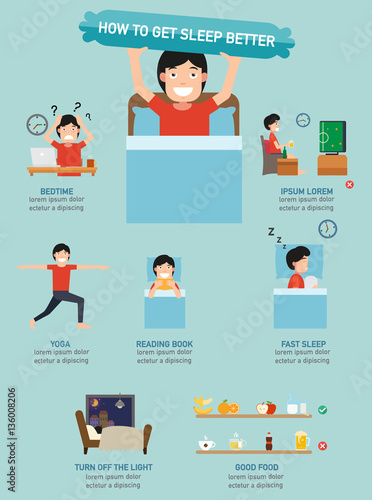 How to get sleep better infographic,illustration