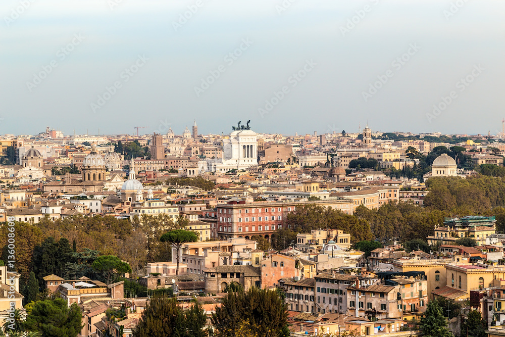 Rome. Italy. View the city from the Janiculum hill