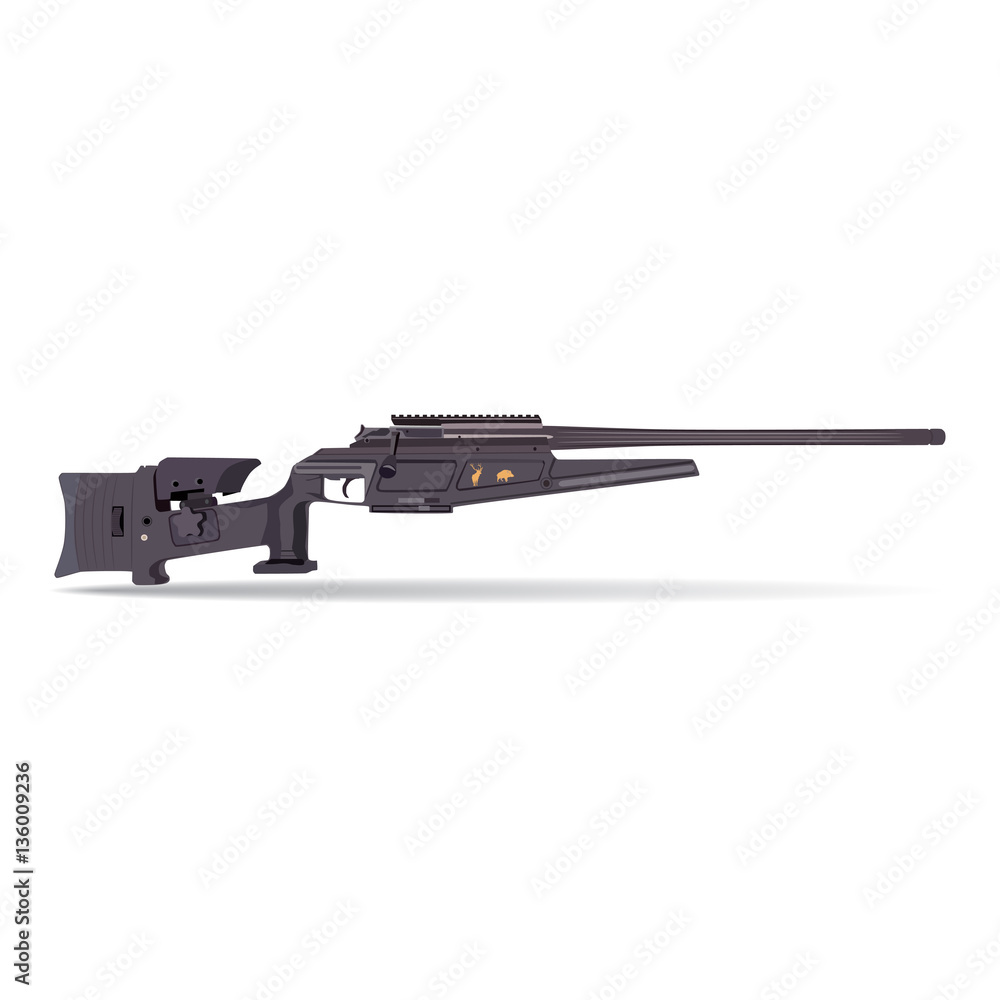 Hunting rifle, vector illustration in flat style design Hunting rifle, vector illustration in flat style design