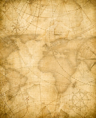 Keuken achterwand Beige Vergeelde piratenkaart met schat  © Andrey Kuzmin
