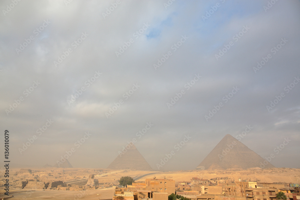 Great Egyptian pyramids in Giza, Cairo  