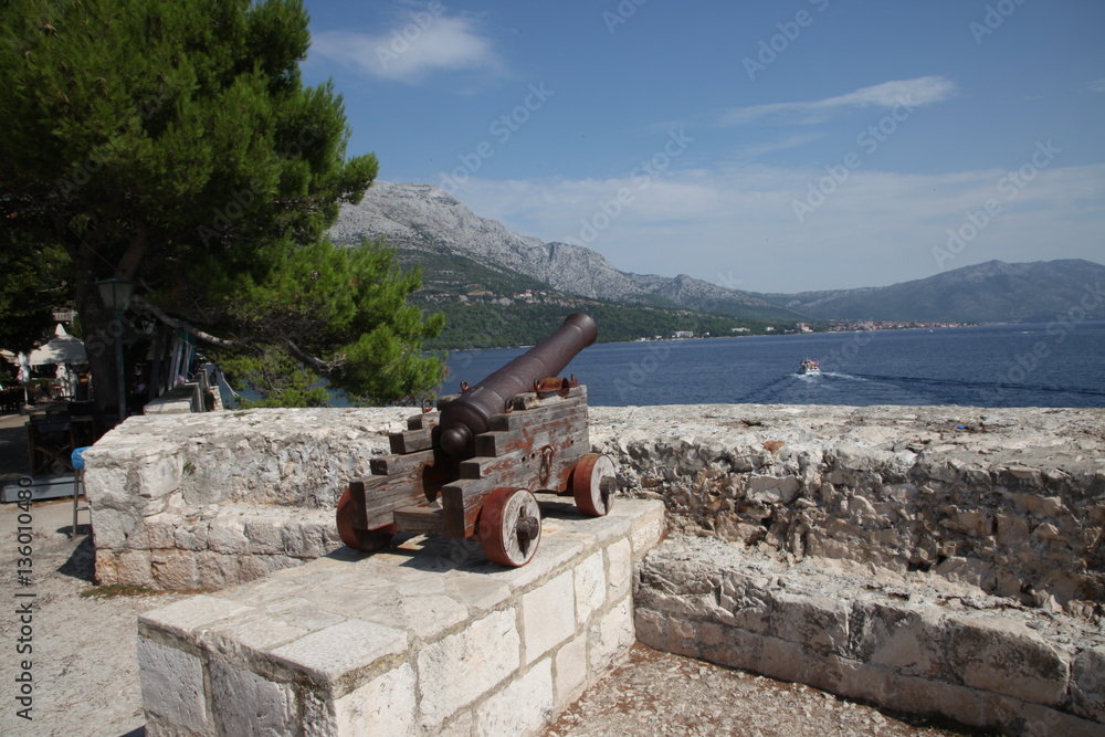 Cannon. Croatia, Corcula island
