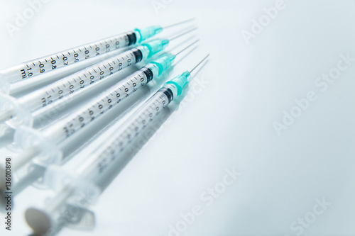 syringe for injection on white background