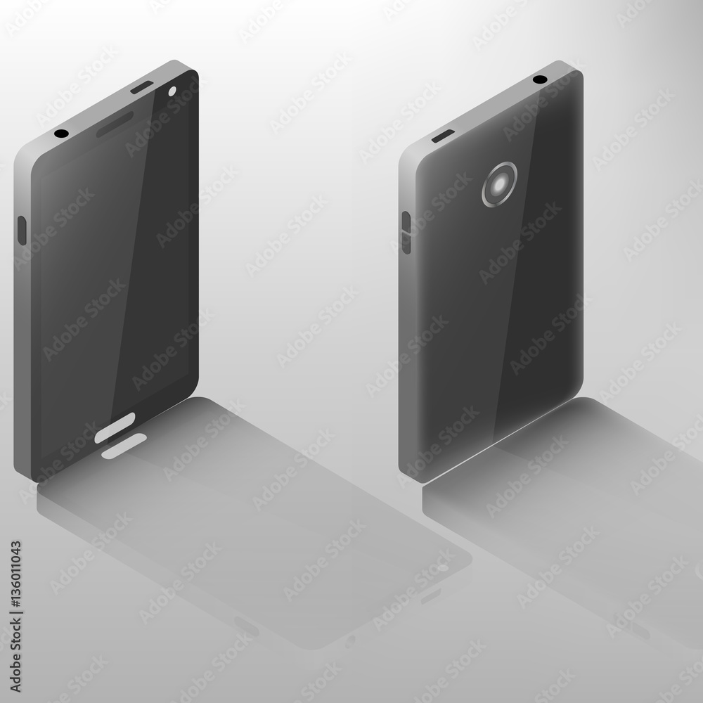 Mobile phone isometric, vector illustration. Mobile phone isometric, vector illustration.