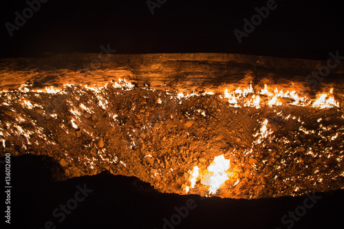 Derweze Gas Crater known as 'The Door to Hell at night,Turkmenistan
