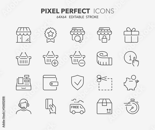 shopping thin line icons 2