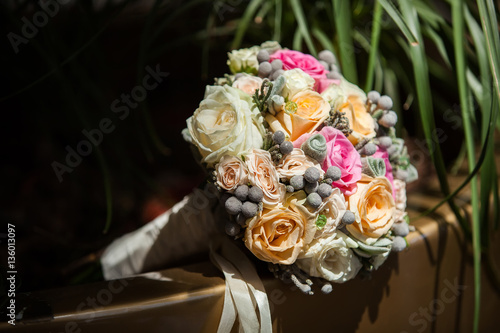 Wedding bouquet in the sun