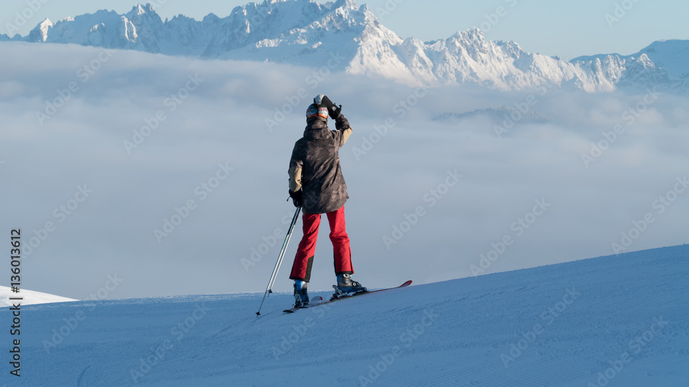 Person on ski in Austria Person on ski in Austria