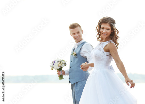 Beautiful wedding couple ou...