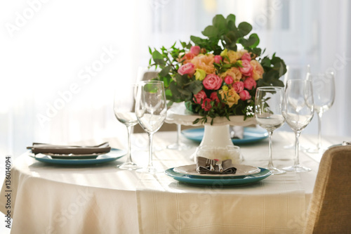 Elegant table setting with beautiful flowers © Africa Studio