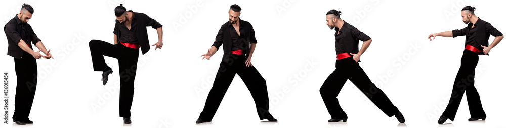 Spanish dancer in various poses on white Spanish dancer in various poses on white