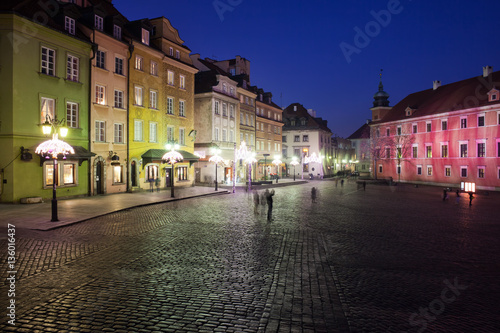 Old Town of Warsaw At Night