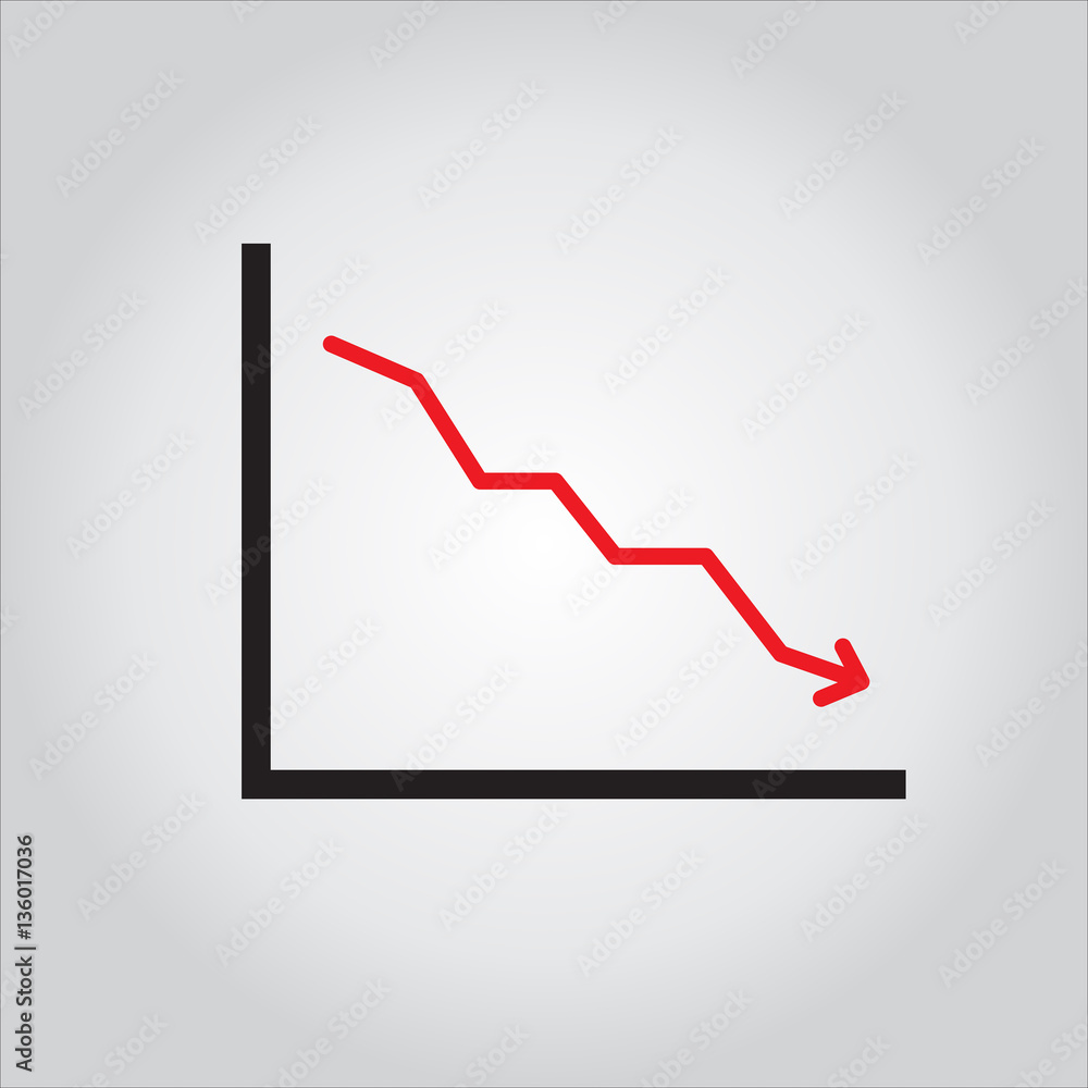 Graph Icon isolated on grey background. Graph Icon isolated on grey background.