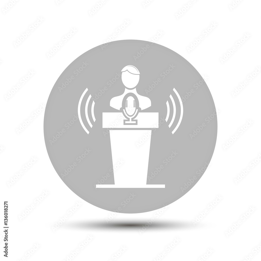 acting in the pulpit vector icon on gray background