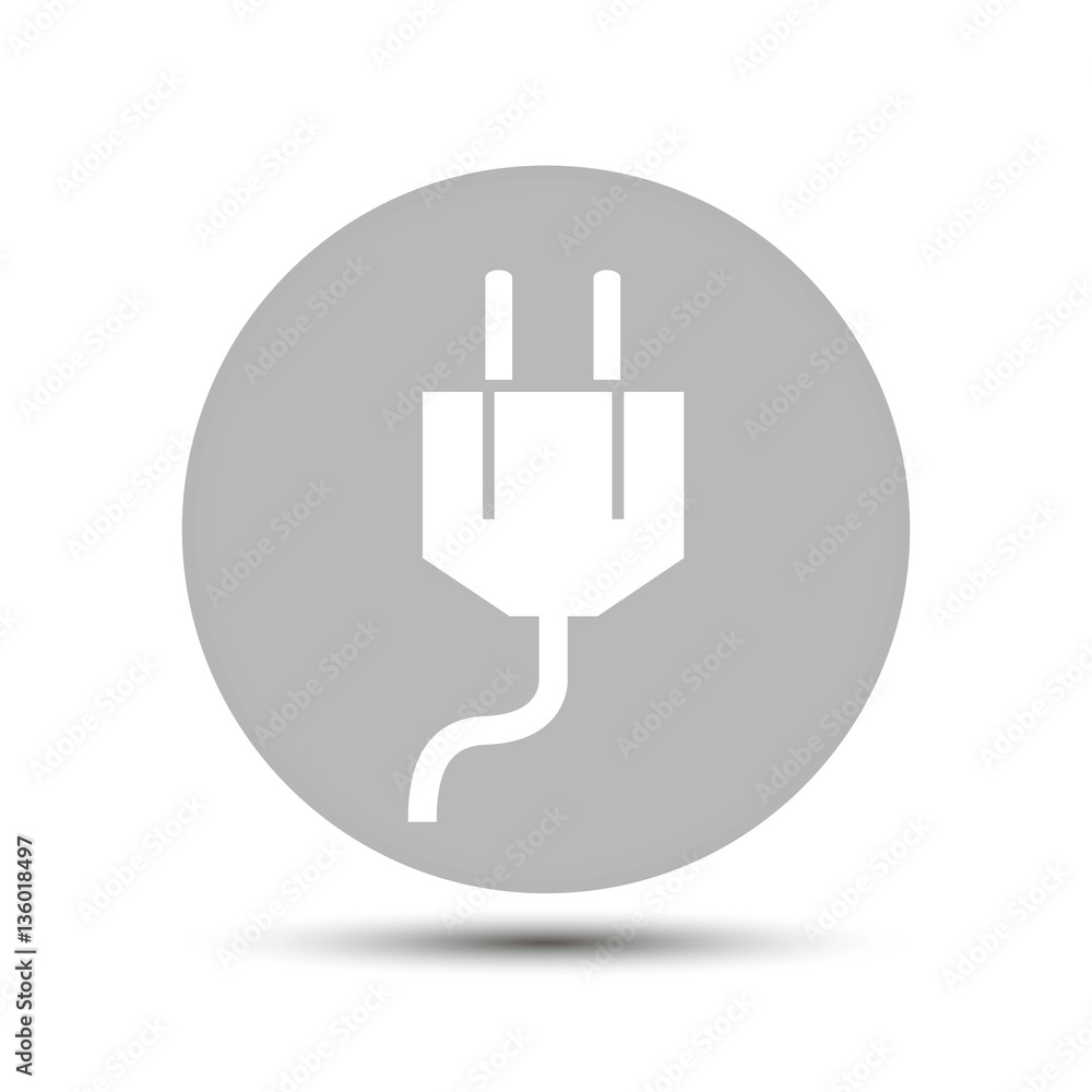 plug icon vector on a gray background plug icon vector on a gray background