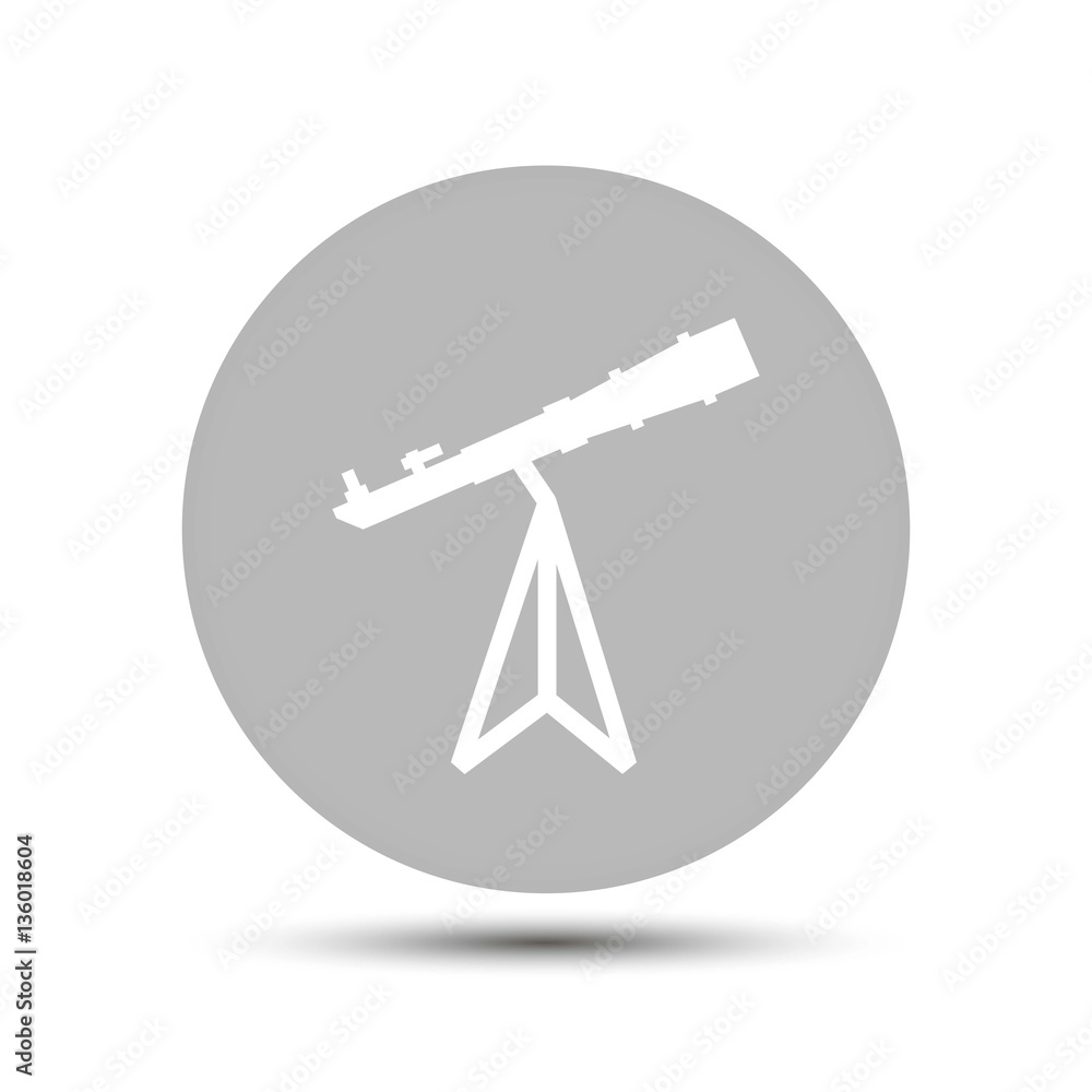 telescope vector icon on gray background telescope vector icon on gray background