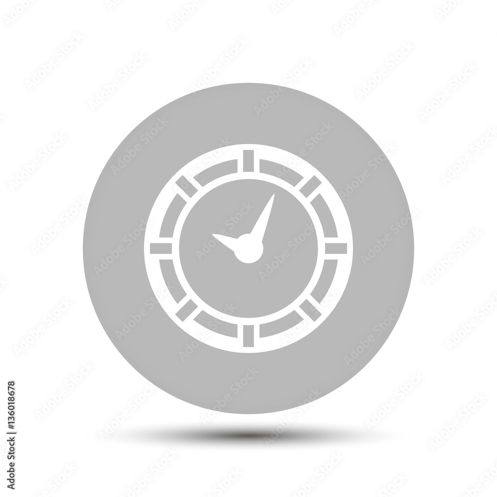 vector clock icon on a gray background vector clock icon on a gray background
