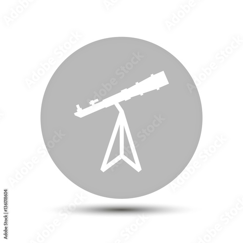 telescope vector icon on gray background