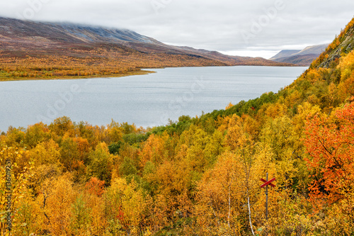 Teusajaure, Kungsleden in Schweden im Herbst 