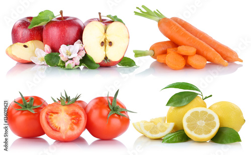 Obst und Gemüse Früchte Apfel Tomaten frische Freisteller frei
