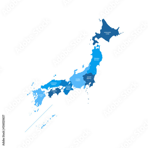 Japan Regions Map