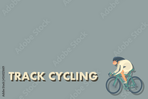 Cartoon Track Cycling male Cyclist Bicyclist Athlete Sportsman