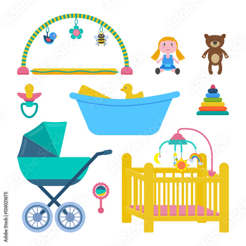 Baby room vector set