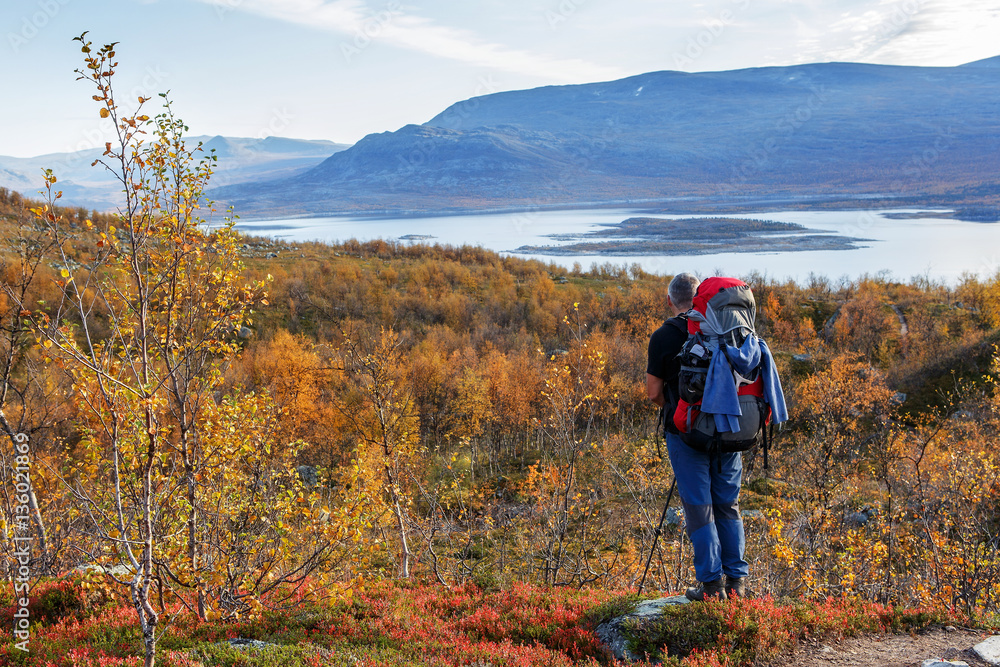 Trekking auf dem Kungsleden im Herbst, Lappland - Schweden