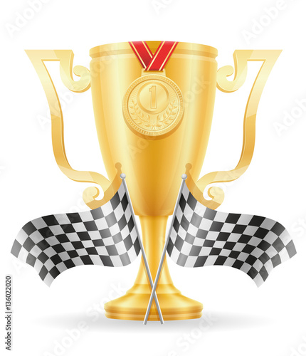 reccing cup winner gold stock vector illustration photo