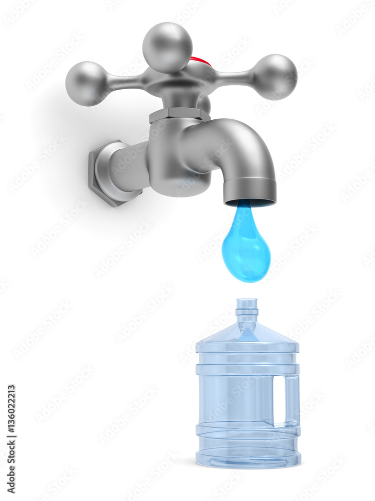 faucet on white background. Isolated 3D image faucet on white background. Isolated 3D image
