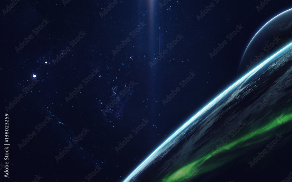 Fototapeta premium Cosmic art, science fiction wallpaper. Beauty of deep space. Billions of galaxies in the universe. Elements of this image furnished by NASA