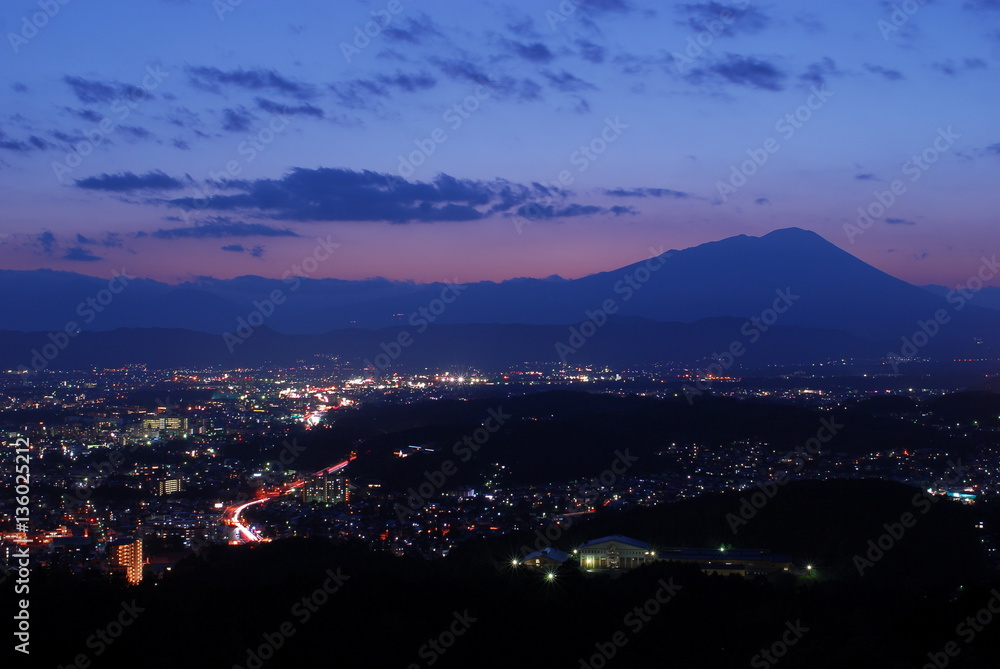 Night view of Iwate mountain