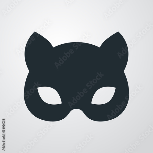 Icono plano mascara de gato en fondo degradado