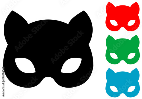 Icono plano mascara de gato varios colores