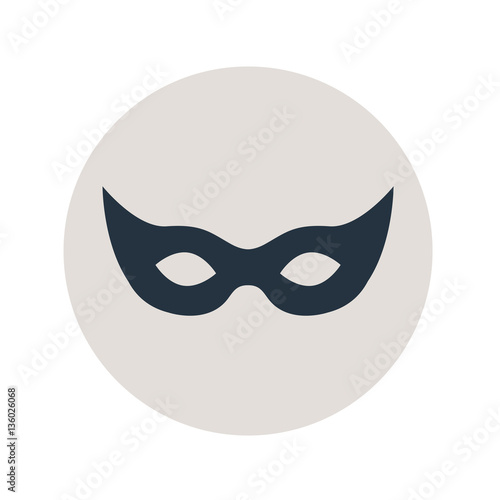 Icono plano mascara en circulo gris