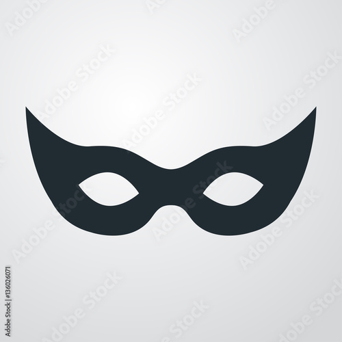Icono plano mascara en fondo degradado