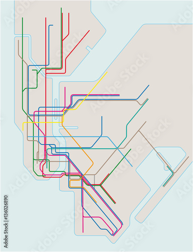 Fototapeta kolorowy wektor mapa metra w Nowym Jorku