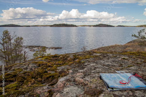 Canvas Print Sea kayaking in Stockholm archipelago