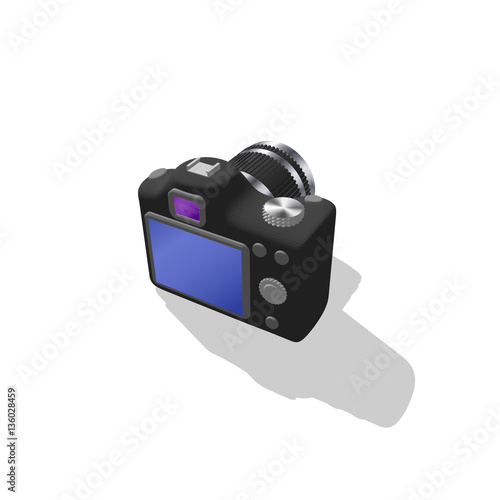 Photo camera. Isolated on w...