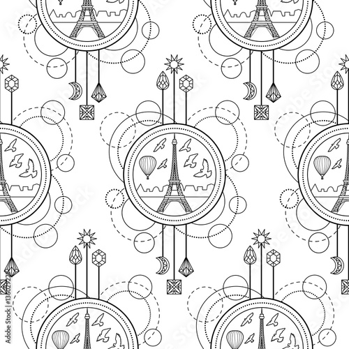Eiffel Tower Seamless Pattern