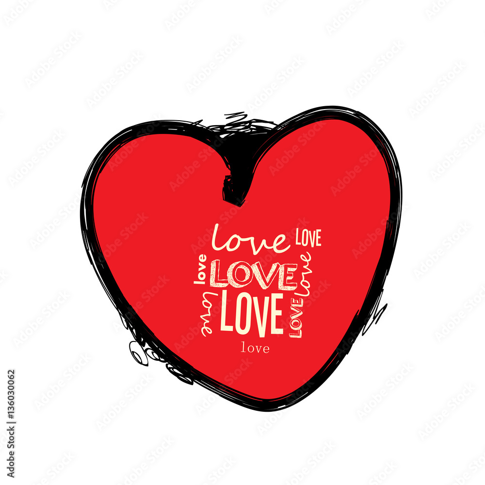 Illustration vector heart art. vector de Stock | Adobe Stock