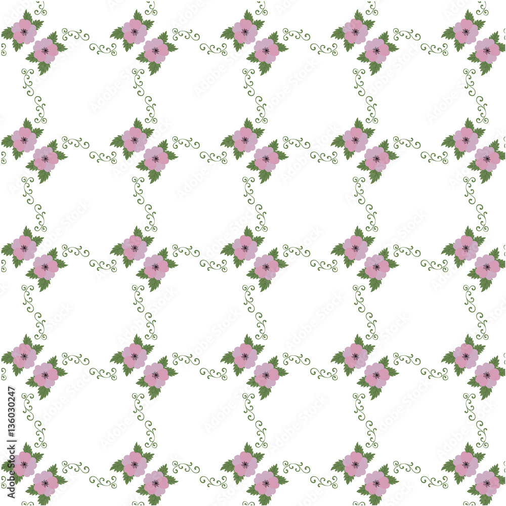 retro floral pattern with flowers