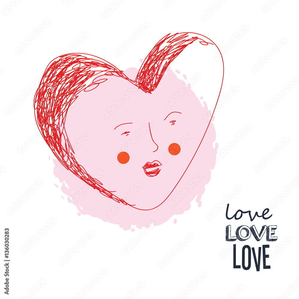 Illustration vector heart art. vector de Stock | Adobe Stock