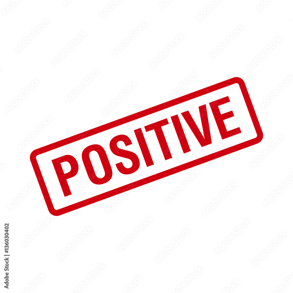 Red stamp with the text positive Red stamp with the text positive