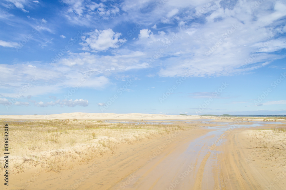 Dunes in the Lagoa do Peixe lake