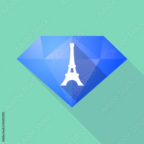 Long shadow  diamond with   the Eiffel tower