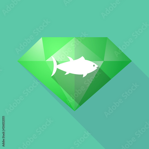 Long shadow diamond with a tuna fish