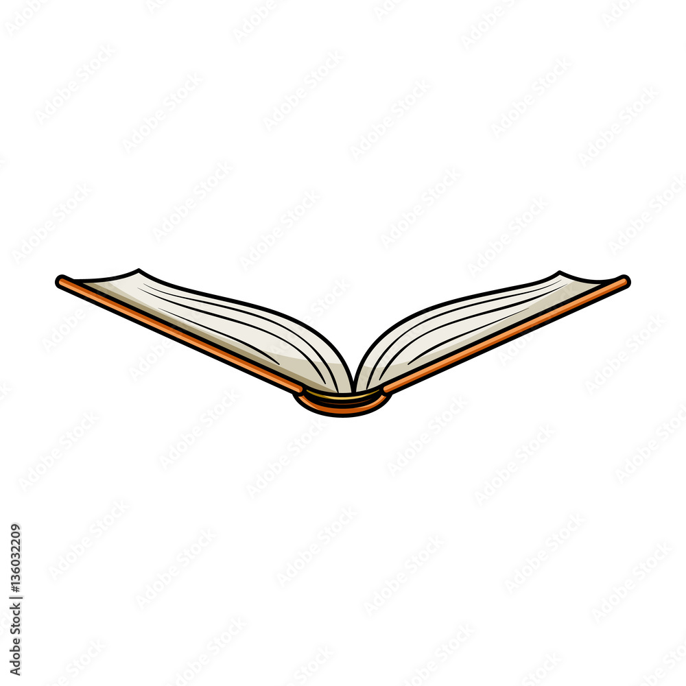 Book open cartoon isolated Royalty Free Vector Image