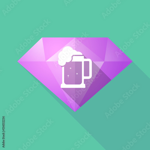 Long shadow  diamond with  a beer jar icon
